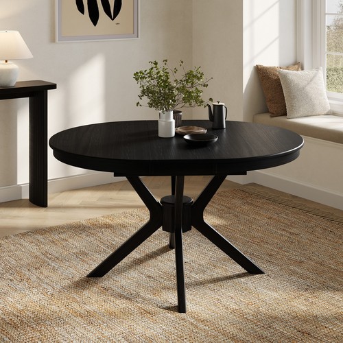 Large black wooden extendable - black,