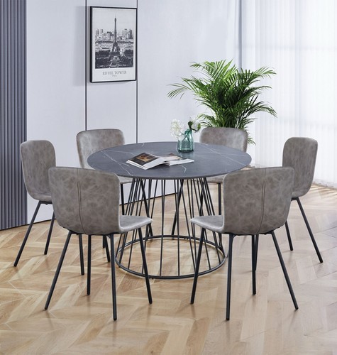 Dining table set large grey - dining,