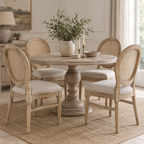 Large round rustic dining - rustic,