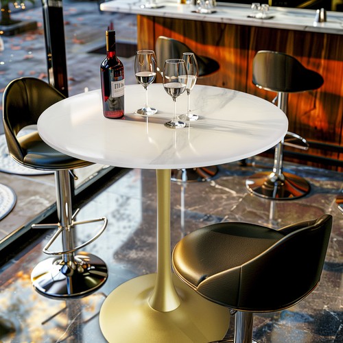 Large round dining table metal - large,