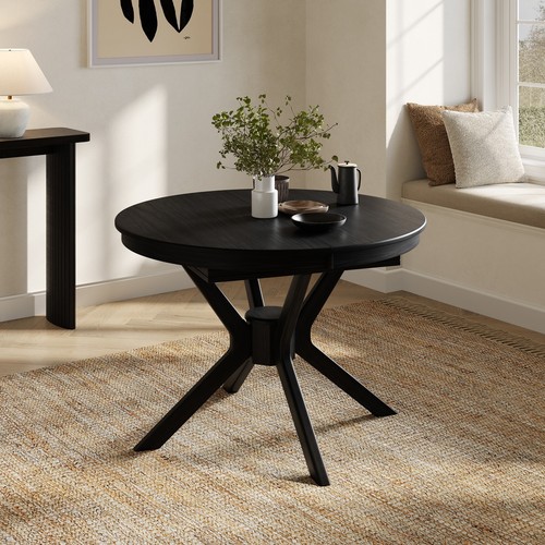 Large black wooden extendable - large,