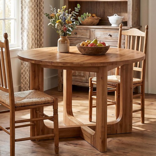 Round solid wood - wood, dining