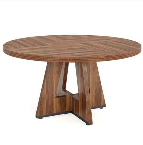 Round farmhouse dining table - round,