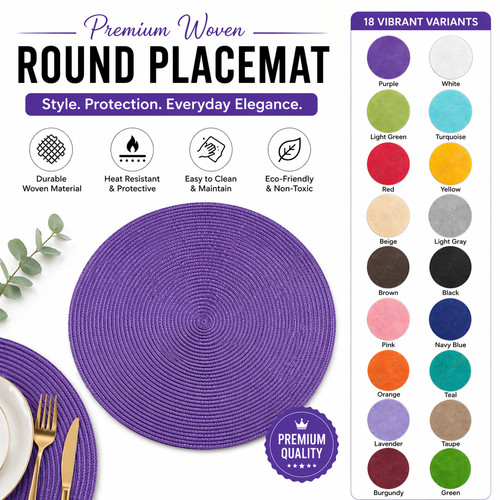 Pcs woven table mats large - 1,