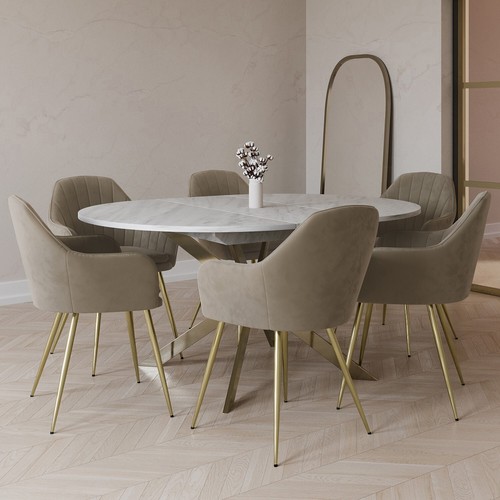 White marble effect round - round, to