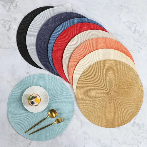 38cm round woven table - woven,