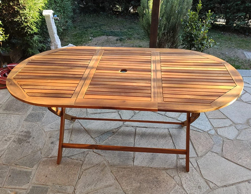 Large garden dining table - dining,